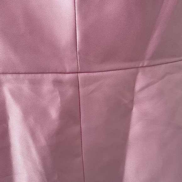 ALFRED SUNG Strapless A-Line Modern Bow Pockets Satin Pink Maxi Dress NWT size 0 - Picture 7 of 15